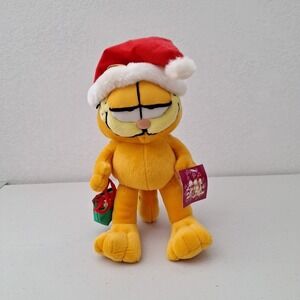NWT Garfield Christmas Plush 11" Santa Hat Stuffed Toy Holiday Gift Vtg